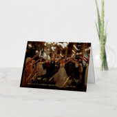 書道エレガントカスタムウェディング写真ありがとう 箔グリーティングカード (正面)