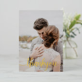 書道エレガントカスタムウェディング写真ありがとう 箔シーズンカード (立ち正面)