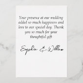 書道エレガントカスタムウェディング写真ありがとう 箔シーズンカード (裏面)