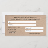 書道エレガントカスタムクラフト券 (裏面)