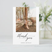 書道エレガントカスタム2写真結婚の サンキューカード (スタンド正面)