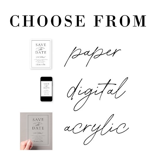 書道エレガントクラシック結婚式日付を保存 アクリル招待状