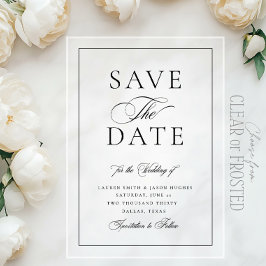 書道エレガントクラシック結婚式日付を保存 アクリル招待状