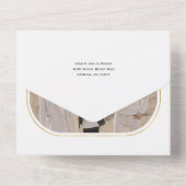 書道エレガントクリスマス休暇の家族の写真 オールインワン招待状 (裏面)