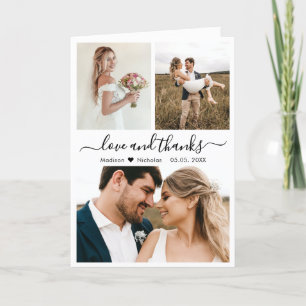 書道エレガントコラージュ結婚の感謝 サンキューカード