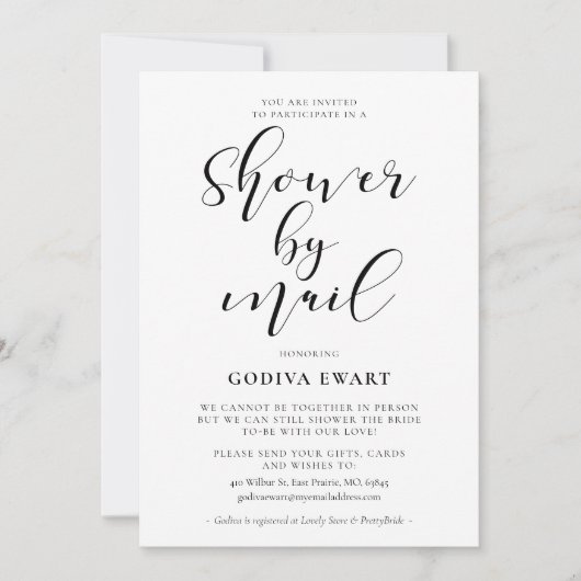 書道エレガントシャワー 招待状 (正面)