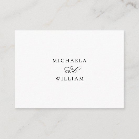 書道エレガントスクリプトウェディングRSVPオンライン エンクロージャーカード (裏面)