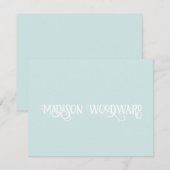 書道エレガントスクリプトパステルブルーノートカード ノートカード (正面/裏面)