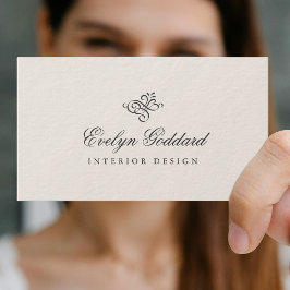 書道エレガントスクリプト太高級ベージュ色グレー 名刺