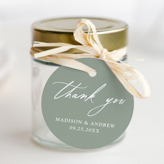 書道エレガントセージ結婚グリーン フェイバータグ