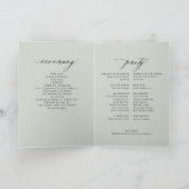 書道エレガントセージ緑の結婚式 プログラム (内部)
