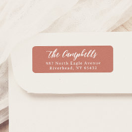 書道エレガントタイポグラフィクラシックテラコッタ ラベル