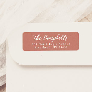 書道エレガントタイポグラフィクラシックテラコッタ ラベル