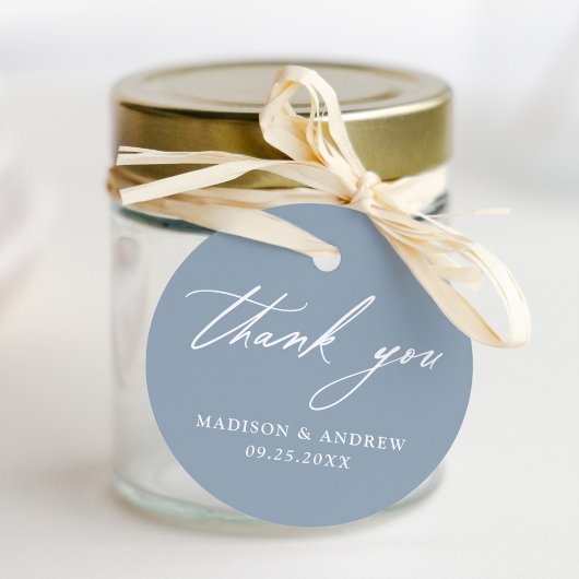 書道エレガントダスティブルー結婚の感謝 フェイバータグ