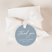 書道エレガントダスティブルー結婚の感謝 フェイバータグ