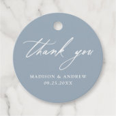 書道エレガントダスティブルー結婚の感謝 フェイバータグ (正面)