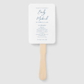 書道エレガントダスティブルー結婚式 プログラム ハンドファン (正面)