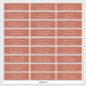 書道エレガントテラコッタ結婚のゲストラベル シール (シート)