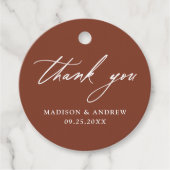 書道エレガントテラコッタ結婚の感謝 フェイバータグ (正面)