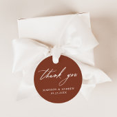 書道エレガントテラコッタ結婚の感謝 フェイバータグ