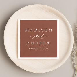 書道エレガントテラコッタ結婚ズ スタンダードカクテルナプキン