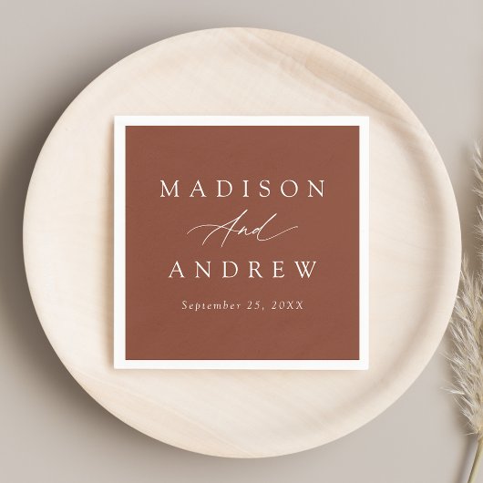 書道エレガントテラコッタ結婚ズ スタンダードカクテルナプキン