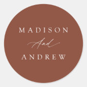 書道エレガントテラコッタ結婚ズ ラウンドシール (正面)