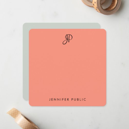 書道エレガントテンプレート ノートカード (正面/裏面インサイチュ)