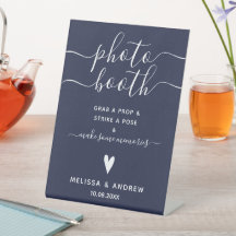 書道エレガントネイビーブルー結婚ズ写真館