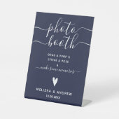 書道エレガントネイビーブルー結婚ズ写真館 台座サイン (正面)