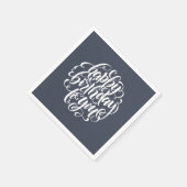 書道エレガントハッピーバースデーパーティー スタンダードカクテルナプキン (角)