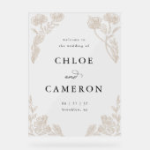 書道エレガントバラオーチャード庭園の結婚式 アクリルサイン (正面)