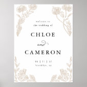 書道エレガントバラオーチャード庭園の結婚式 ポスター (正面)