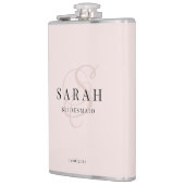 書道エレガントバラモノグラム花嫁ギフト フラスク (左)