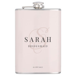 書道エレガントバラモノグラム花嫁ギフト フラスク