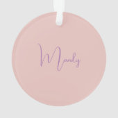 書道エレガントバラ金ゴールドプレーンシンプル名 オーナメント (裏面)