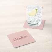 書道エレガントバラ金ゴールドプレーンシンプル名 スクエアペーパーコースター (インサイチュ)