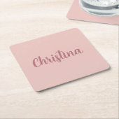 書道エレガントバラ金ゴールドプレーンシンプル名 スクエアペーパーコースター (アングル)