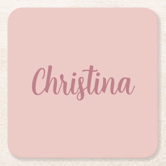 書道エレガントバラ金ゴールドプレーンシンプル名 スクエアペーパーコースター (正面)