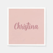 書道エレガントバラ金ゴールドプレーンシンプル名 スタンダードカクテルナプキン (正面)