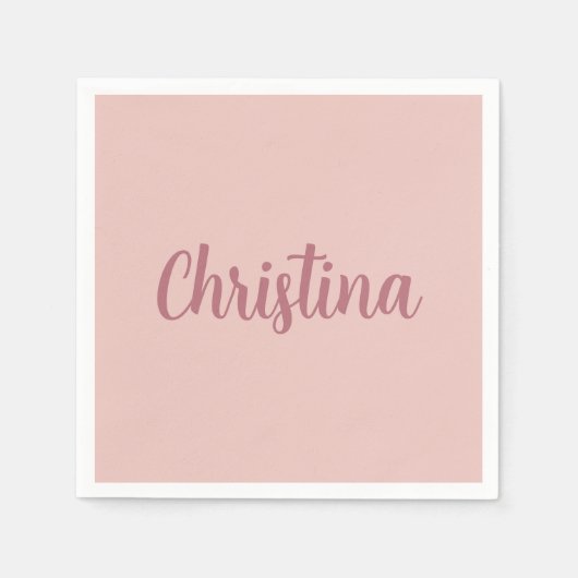 書道エレガントバラ金ゴールドプレーンシンプル名 スタンダードカクテルナプキン (正面)