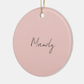 書道エレガントバラ金ゴールドプレーンシンプル名 セラミックオーナメント (左)