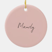 書道エレガントバラ金ゴールドプレーンシンプル名 セラミックオーナメント (裏面)