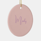 書道エレガントバラ金ゴールドプレーンシンプル名 セラミックオーナメント (右)