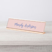 書道エレガントバラ金ゴールドプレーンシンプル名 デスクネームプレート (正面)