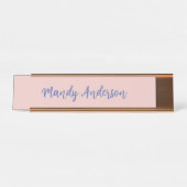 書道エレガントバラ金ゴールドプレーンシンプル名 デスクネームプレート (正面)