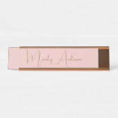 書道エレガントバラ金ゴールドプレーンシンプル名 デスクネームプレート (正面)