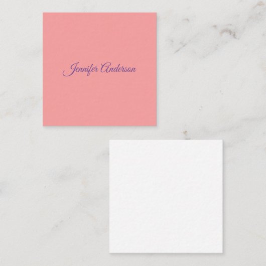 書道エレガントパステル赤パーソナライズされた名 エンクロージャーカード (正面/裏面)