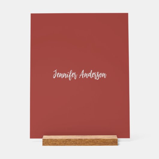 書道エレガントパーソナライズされた赤レンガ アクリルサイン (正面)