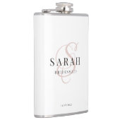 書道エレガントピンクのモノグラム花嫁ギフト フラスク (右)